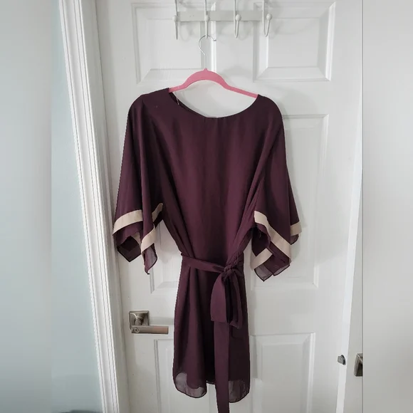 burgundy batwing dress Beverly | Burgundy Bandeau Maxi Dress With Gathered-Detailing